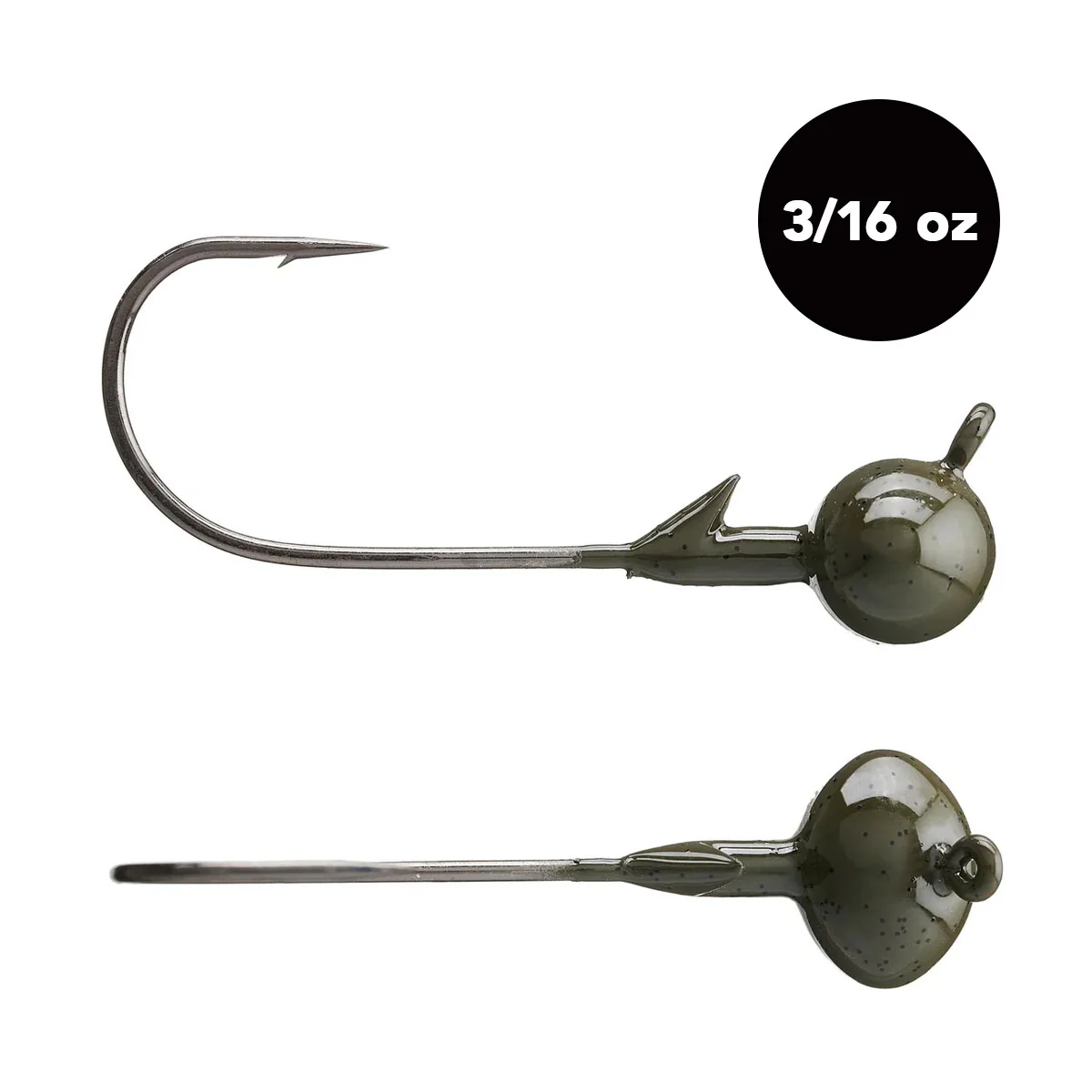 3/16 oz Tungsten Football Jig Head (3 pack) - Available in 2 Colors! - Image 2