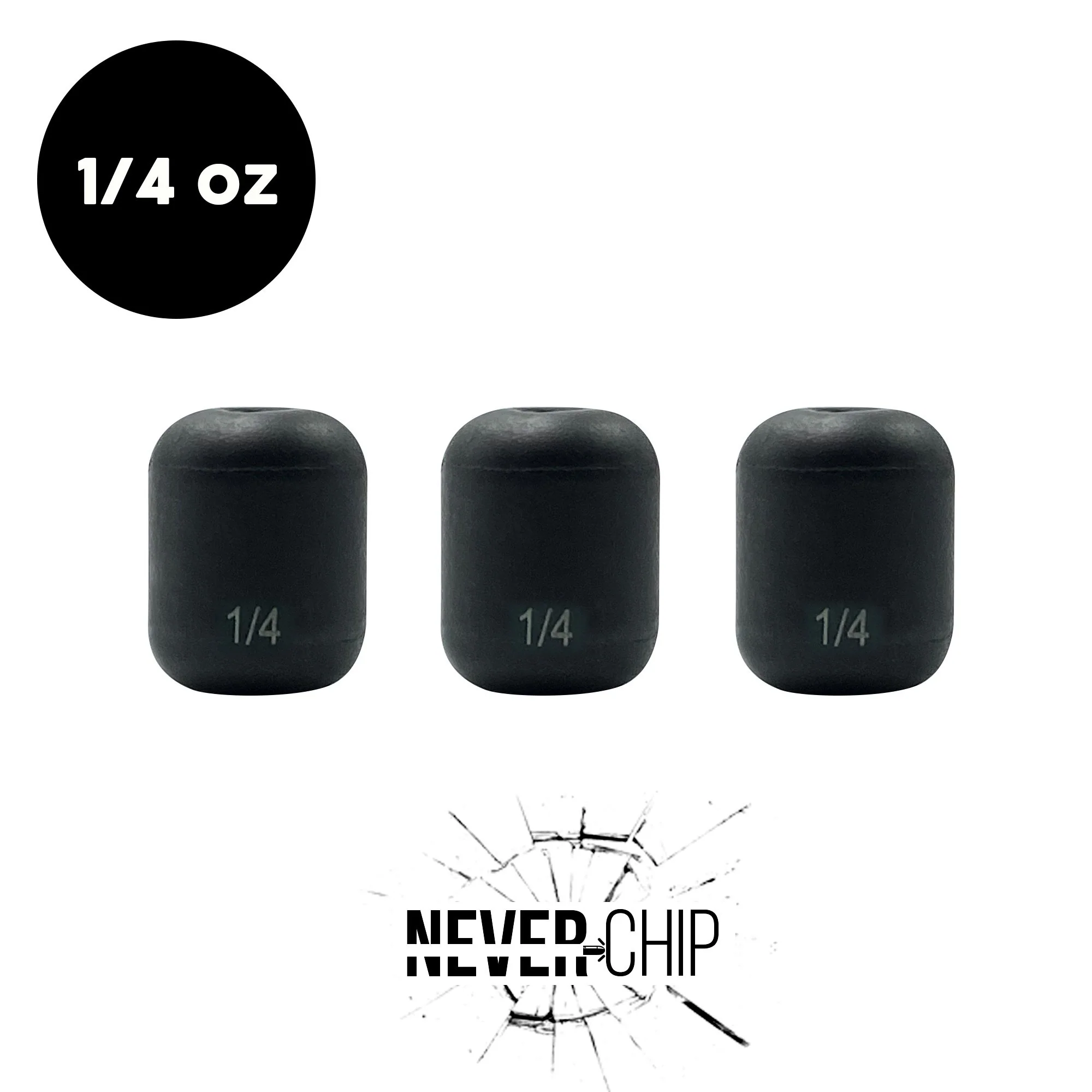 NEVER CHIP 1/4 oz Tungsten Carolina Rig Barrel Weight (3 Pack)